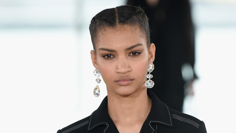 A model walks the runway during the Tory Burch Fall Winter 2019 Fashion Show at Pier 17 on February 10, 2019 in New York City.